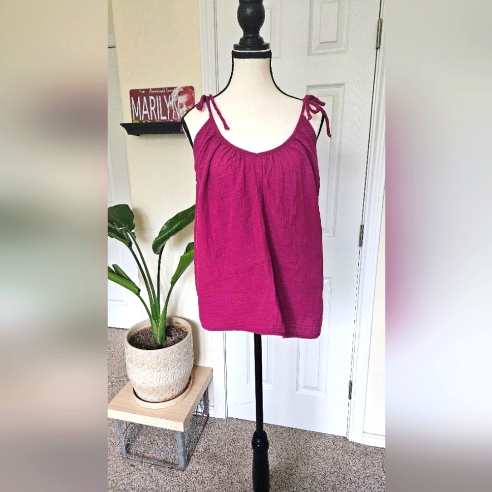 Linen swing spaghetti strap tank